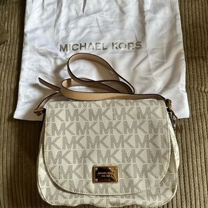 Michael Kors Beige Monogram Crossbody Bag